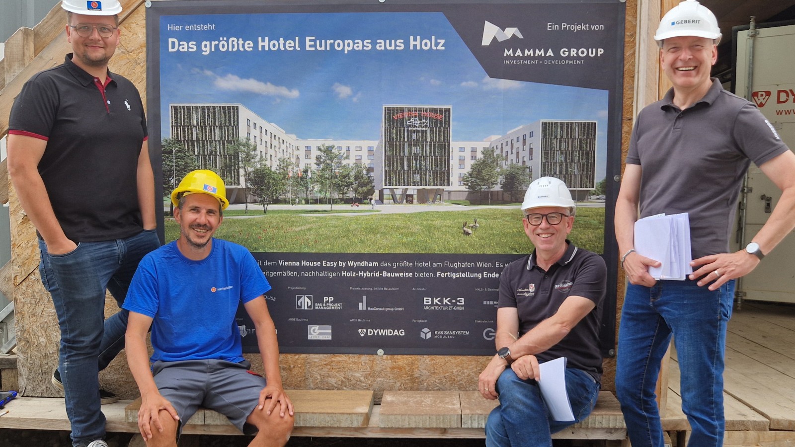 Florian Schmallegger, Alexander Rauter, beide Heiz-Hofstätter, Friedrich Singer, Rudolf Stieber, Geberit (von links) Foto Friedrich Singer