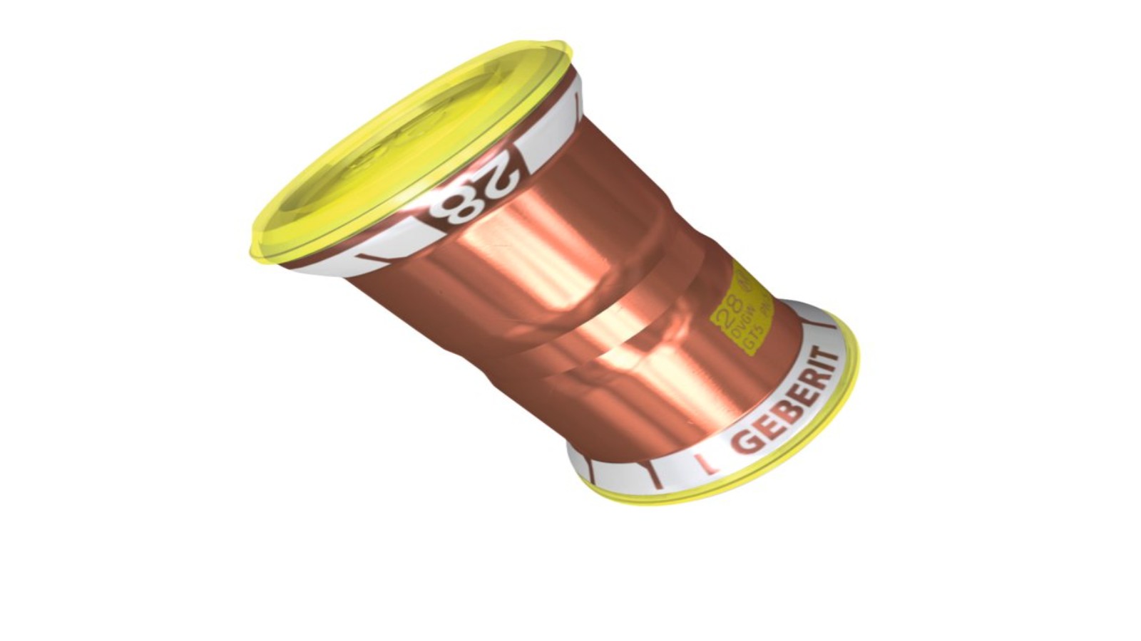 Ein Geberit Mapress Kupfer Fitting für Gasanwendungen