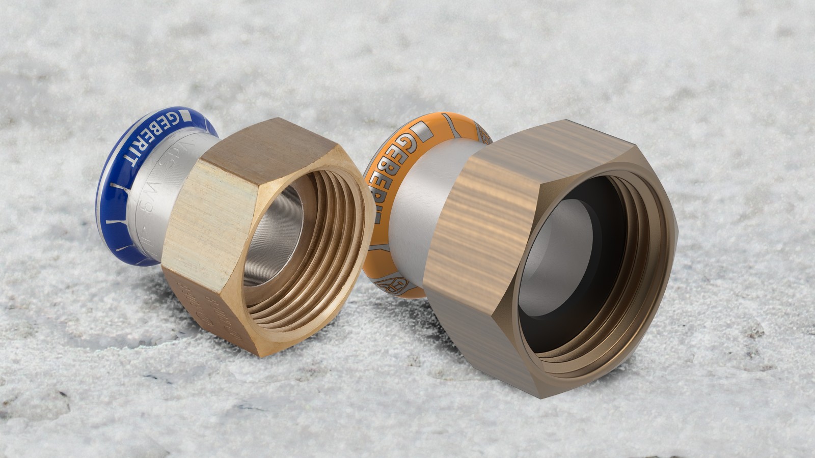 Geberit Mapress Edelstahl und Mapress Therm Übergang mit Überwurfmutter