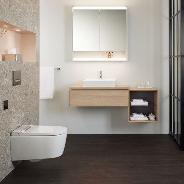 Geberit AquaClean Sela, Sigma50, Geberit ONE Badezimmermöbel