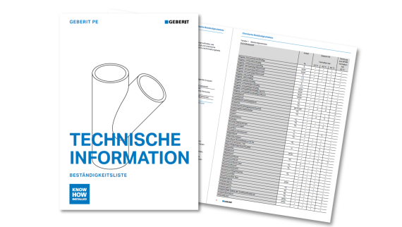 Beständigkeitsliste Geberit PE
