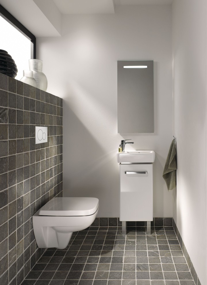 Geberit Renova Gäste-WC mit Waschplatz, Unterschrank und WC Geberit Renova Gäste-WC mit Waschplatz, Unterschrank und WC