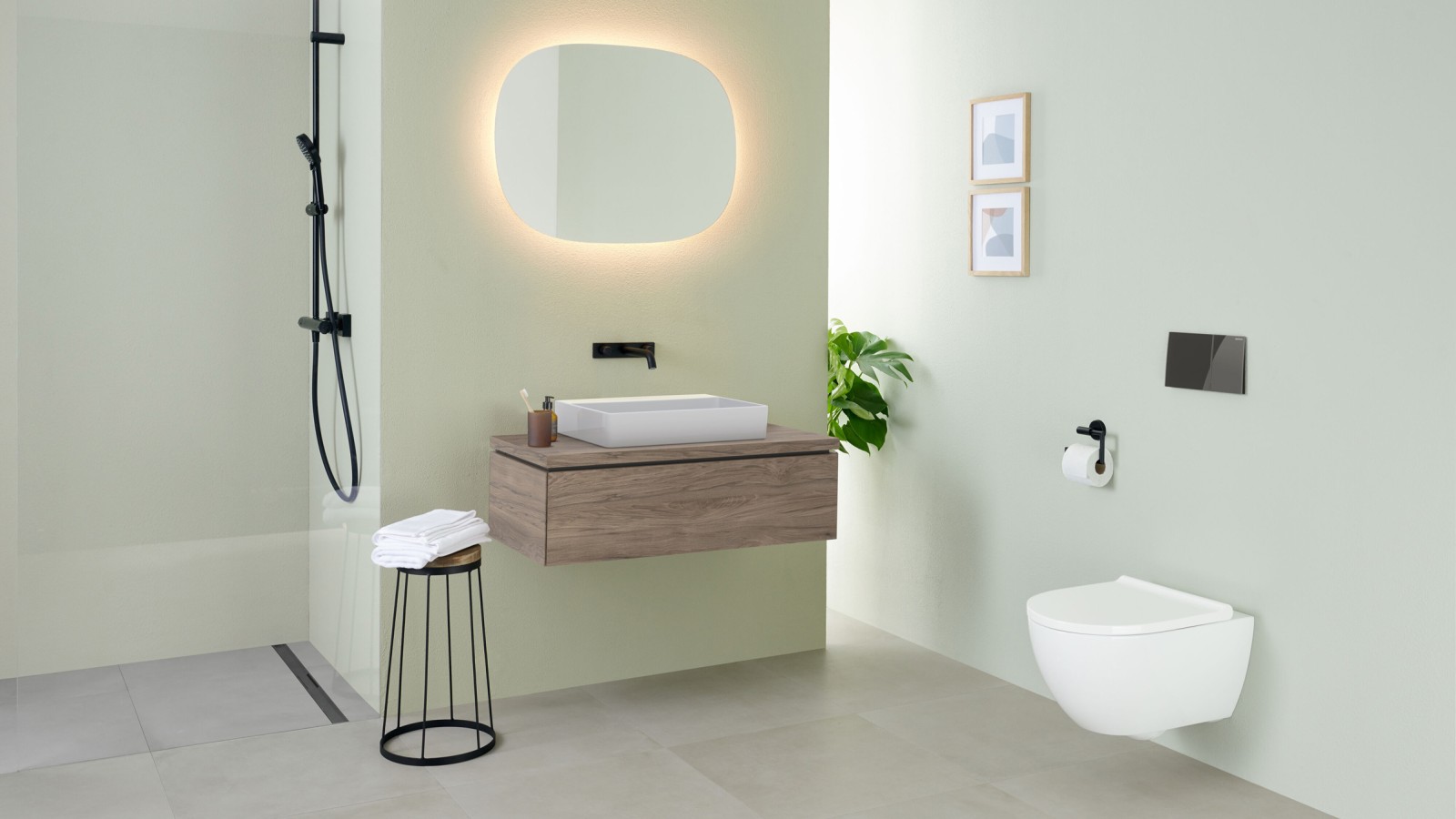 Geberit VariForm Waschtisch mit Option Spiegel oval
