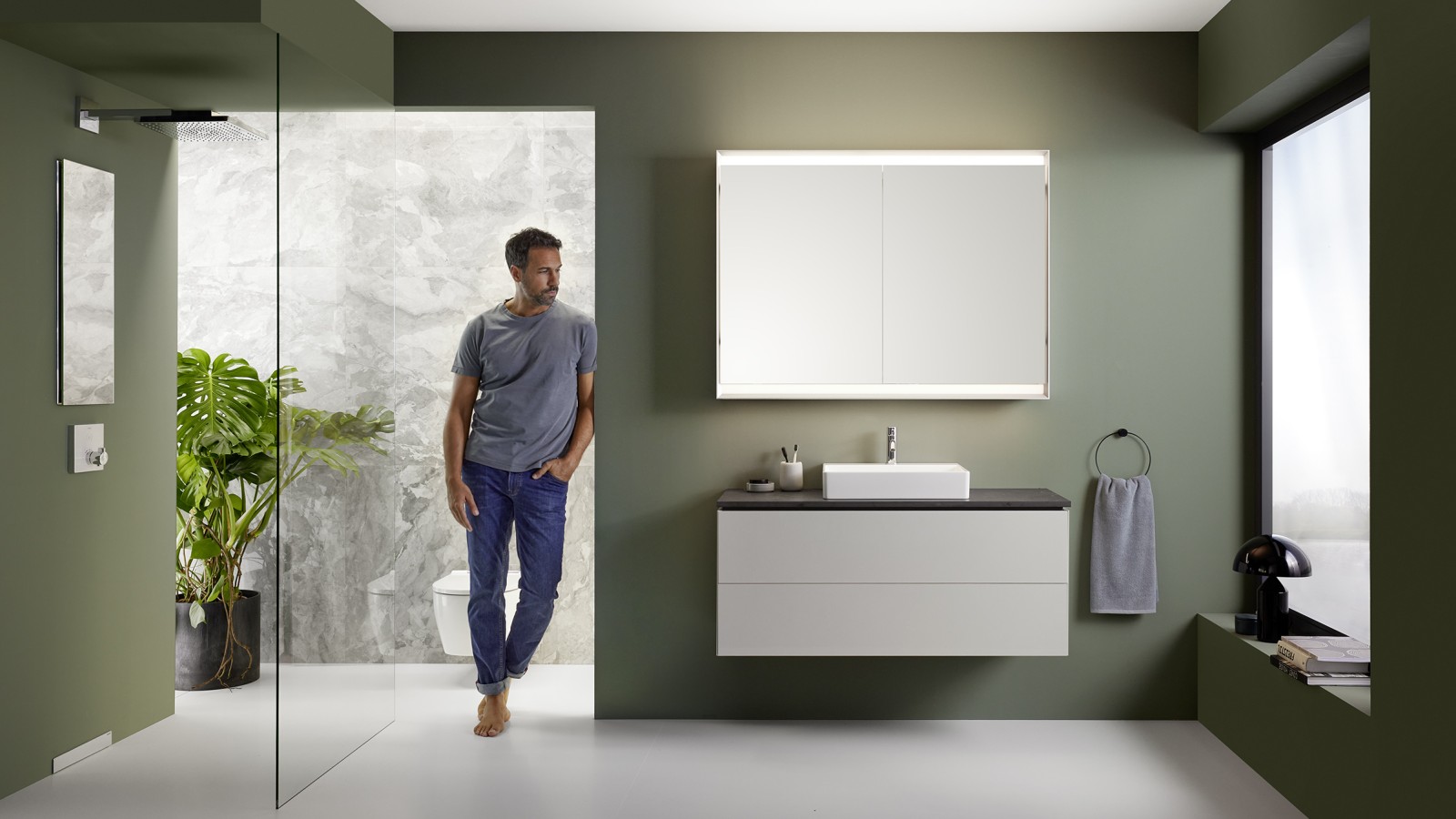 Geberit ONE Badezimmermöbel sandgrau (© Geberit) Geberit ONE Badezimmermöbel sandgrau (© Geberit)