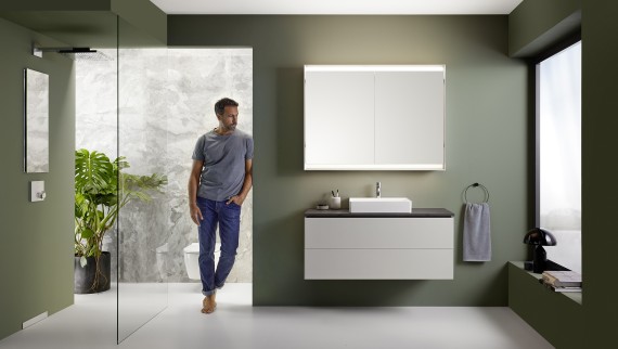 Geberit ONE Badezimmermöbel sandgrau (© Geberit) Geberit ONE Badezimmermöbel sandgrau (© Geberit)