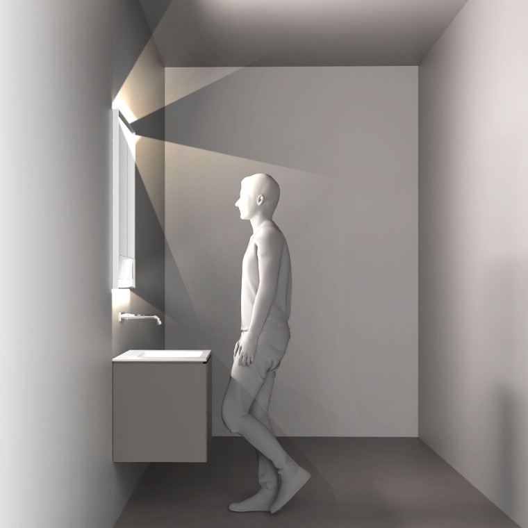 Spiegelschrank mit vier Lichtquellen Spiegelschrank mit vier Lichtquellen