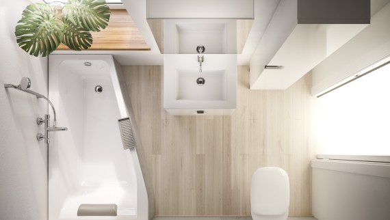 Badezimmer mit kleinem Grundriss Badezimmer mit kleinem Grundriss