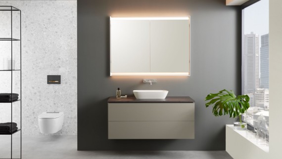 Geberit ONE Waschtischunterschrank greige mit Push-to-open Geberit ONE Waschtischunterschrank greige mit Push-to-open