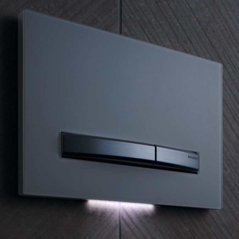 Geberit Sigma50 Betätigungsplatte mit DuoFresh und Orientierungslicht (© Geberit) Geberit Sigma50 Betätigungsplatte mit DuoFresh und Orientierungslicht (© Geberit)