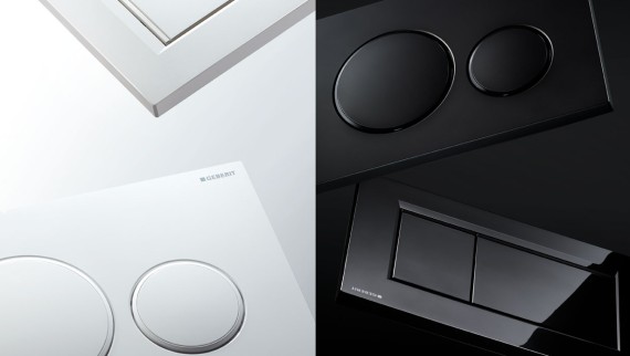 Betätigungsplatten Geberit Sigma20 und Sigma30 in Weiss und Schwarz Betätigungsplatten Geberit Sigma20 und Sigma30 in Weiss und Schwarz