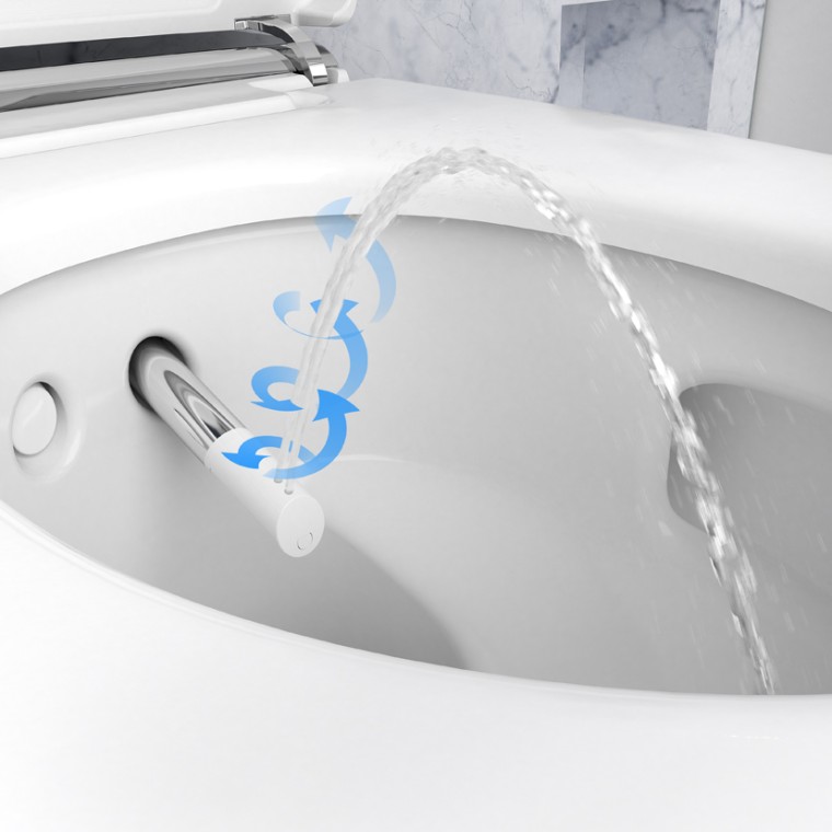 Geberit AquaClean Mera mit Whirspray und TurboFlush Funktion. ((c) Geberit) Geberit AquaClean Mera mit Whirspray und TurboFlush Funktion. ((c) Geberit)