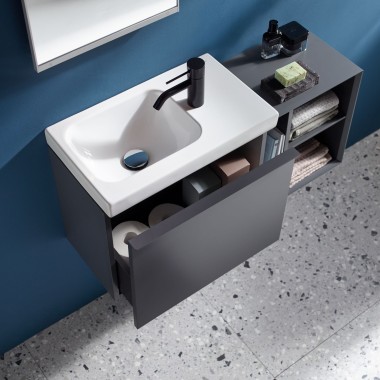 Geberit iCon Waschtisch und offenes Regal Geberit iCon Waschtisch und offenes Regal