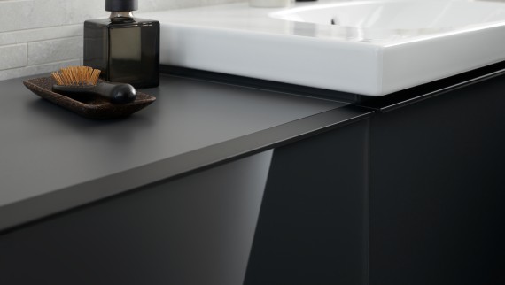 Geberit Acanto Waschplatz in Glas Lava Geberit Acanto Waschplatz in Glas Lava