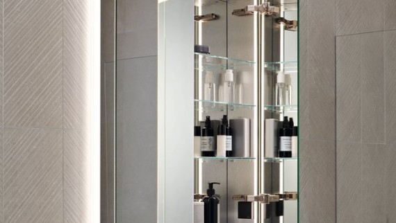 Geberit ONE Spiegelschrank in die Wand integriert Geberit ONE Spiegelschrank in die Wand integriert