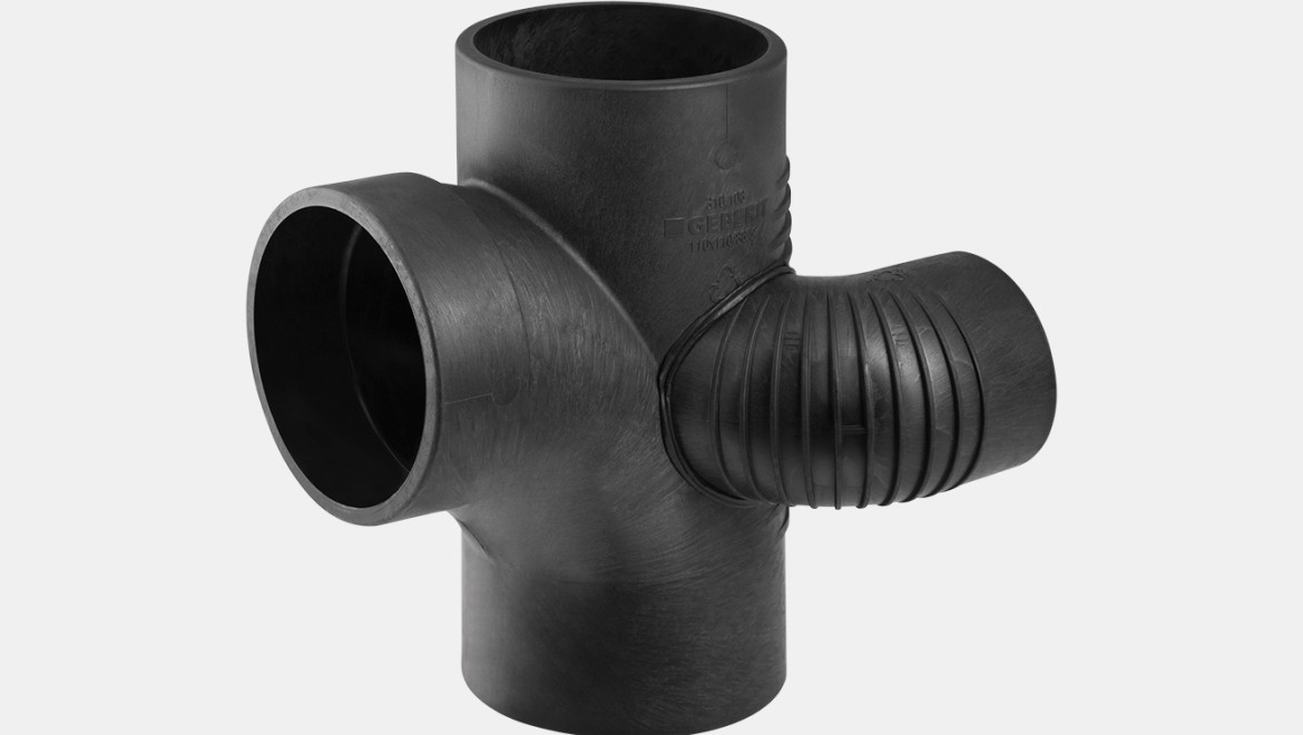 Geberit Silent-db20 Schachtbogenabzweig 88,5° links Geberit Silent-db20 Schachtbogenabzweig 88,5° links