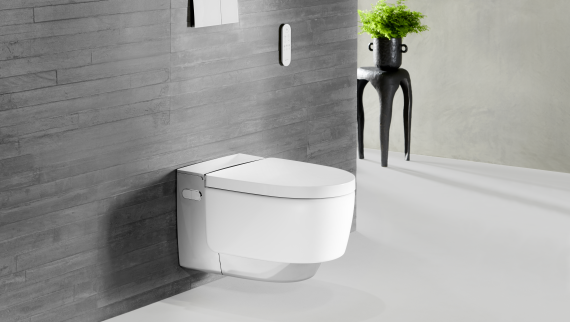 Geberit AquaClean Mera Comfort chrome mit Fernbedienung Sigma 70