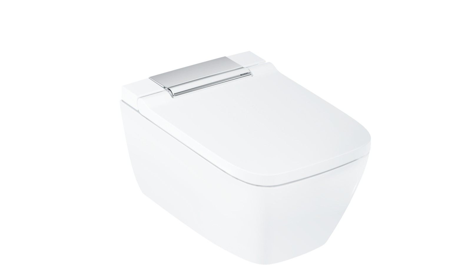 AquaClena Sela Eckig mit glanzverchromter Design-Abdeckung AquaClena Sela Eckig mit glanzverchromter Design-Abdeckung