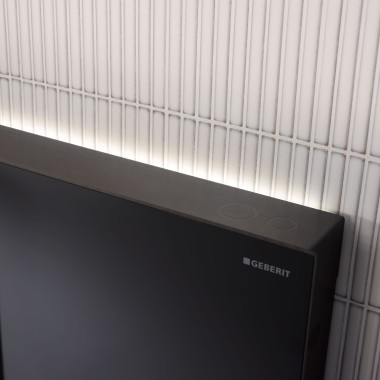 Orientierungslicht am Geberit Monolith Plus in schwarz (© Geberit) Orientierungslicht am Geberit Monolith Plus in schwarz (© Geberit)