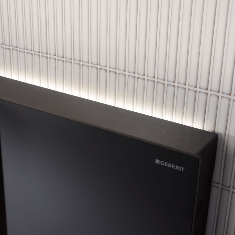 Orientierungslicht am Geberit Monolith Plus in schwarz (© Geberit) Orientierungslicht am Geberit Monolith Plus in schwarz (© Geberit)