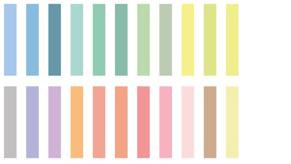 Pastelltöne, auf einen Blick Pastelltöne, auf einen Blick