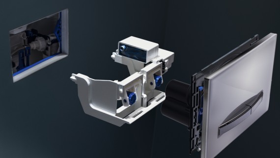 Das Geberit Hygienespülmodul Intervall lässt sich einfach in jedem Sigma Unterputzspülkasten 12 cm einbauen Das Geberit Hygienespülmodul Intervall lässt sich einfach in jedem Sigma Unterputzspülkasten 12 cm einbauen
