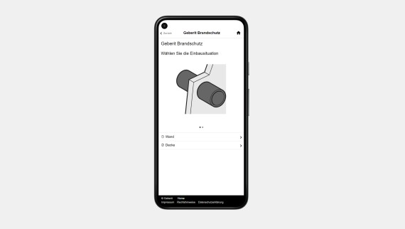 Geberit Brandschutz - Ansicht des Tools Geberit Brandschutz - Ansicht des Tools