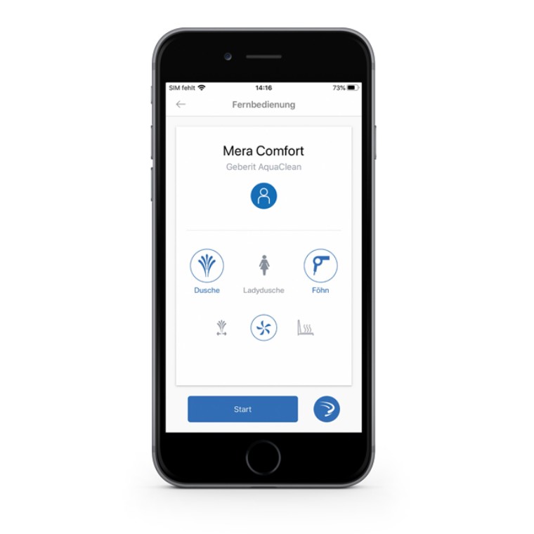 Geberit Home App zur Dusch-WC-Bedienung Geberit Home App zur Dusch-WC-Bedienung