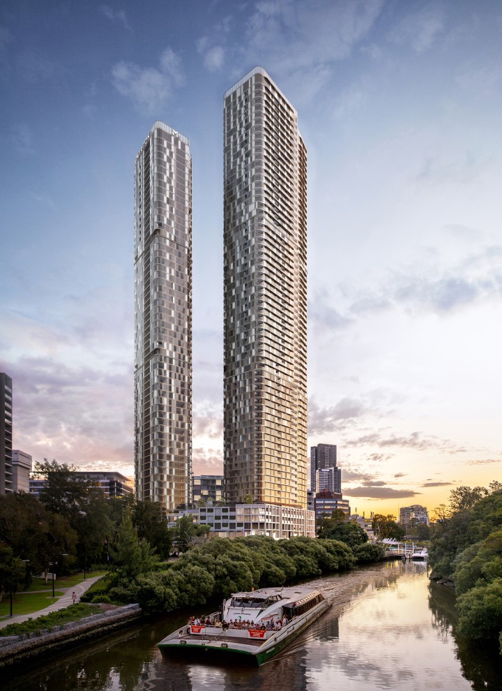 Die beiden 180 George Towers thronen über den westlichen Vororten Sydneys (© Meriton Group) Die beiden 180 George Towers thronen über den westlichen Vororten Sydneys (© Meriton Group)