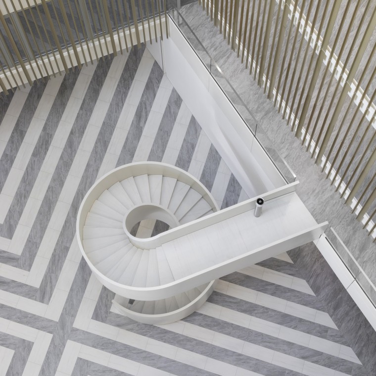 Das zentrale Atrium fungiert nicht nur als Begegnungszone, sondern auch als Schlüsselelement des Belüftungssystems (© Ana Skobe)