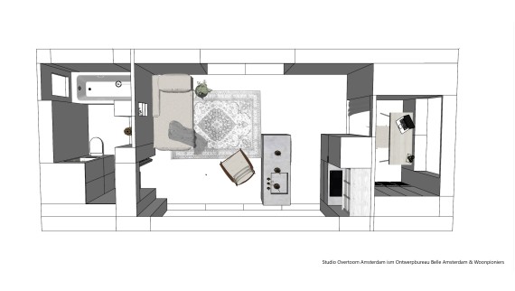 Illustration Tiny-House (© Woonpioniers) Illustration Tiny-House (© Woonpioniers)