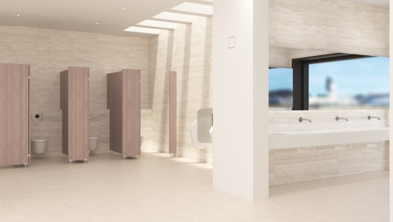 Sanitärraum im Nicht-Wohnungsbau (© Geberit) Sanitärraum im Nicht-Wohnungsbau (© Geberit)