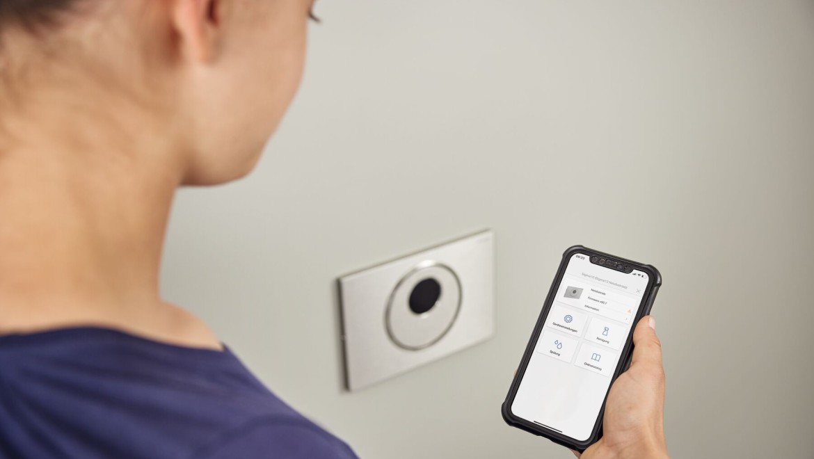 Einstellung der WC-Steuerung über die Geberit Control App