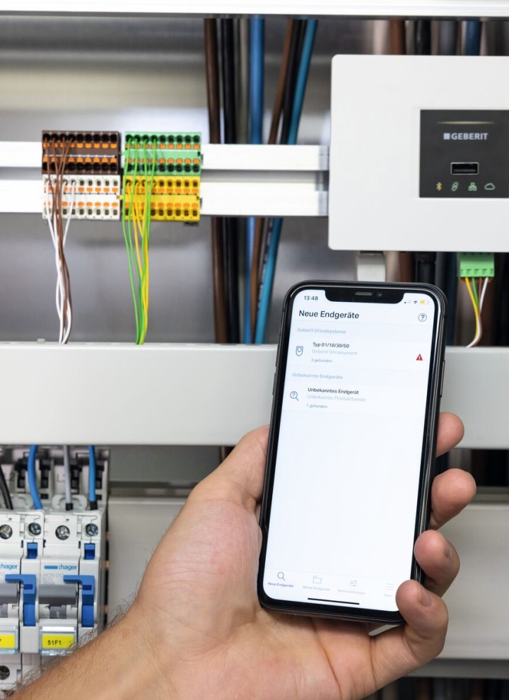 Zentraler Zugriff auf die Endgeräte am Geberit Gateway