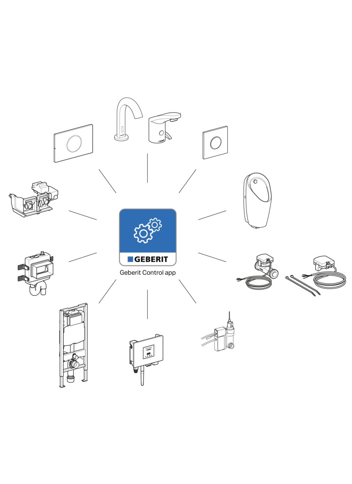 Übersicht Geberit Control App mit GEBUS-Sensoren Übersicht Geberit Control App mit GEBUS-Sensoren
