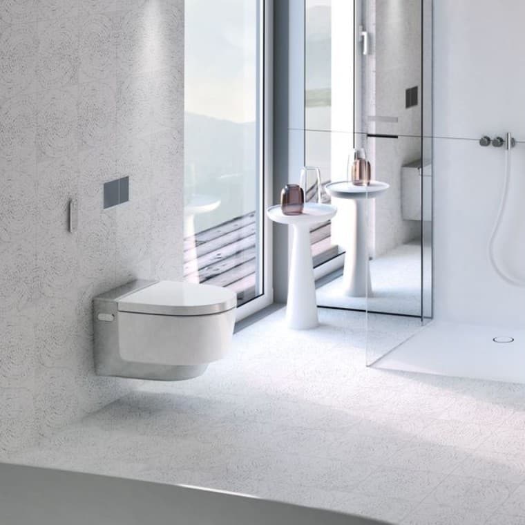 Geberit AquaClean Mera Comfort, Duschfläche Geberit Setaplano Geberit AquaClean Mera Comfort, Duschfläche Geberit Setaplano