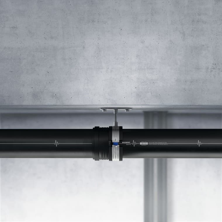 Verlegte Geberit Silent-Pro Elemente mit Aufhängung Verlegte Geberit Silent-Pro Elemente mit Aufhängung