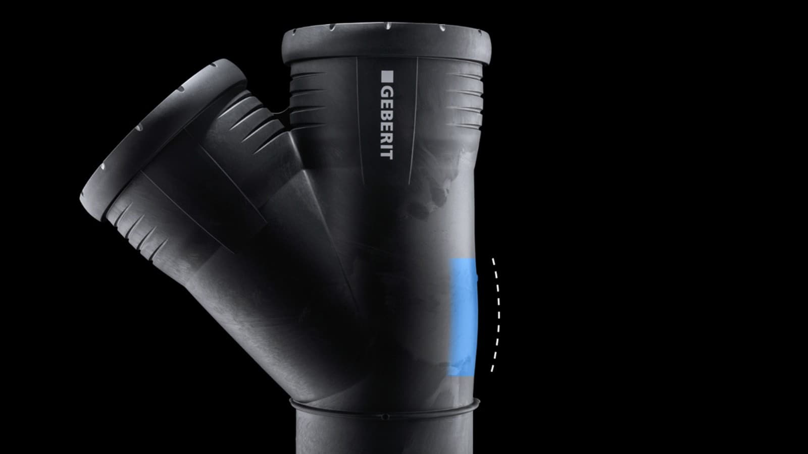 Geberit Silent-Pro Entwässerungssystem: dickere Wandstärke an den Aufprallzonen Geberit Silent-Pro Entwässerungssystem: dickere Wandstärke an den Aufprallzonen