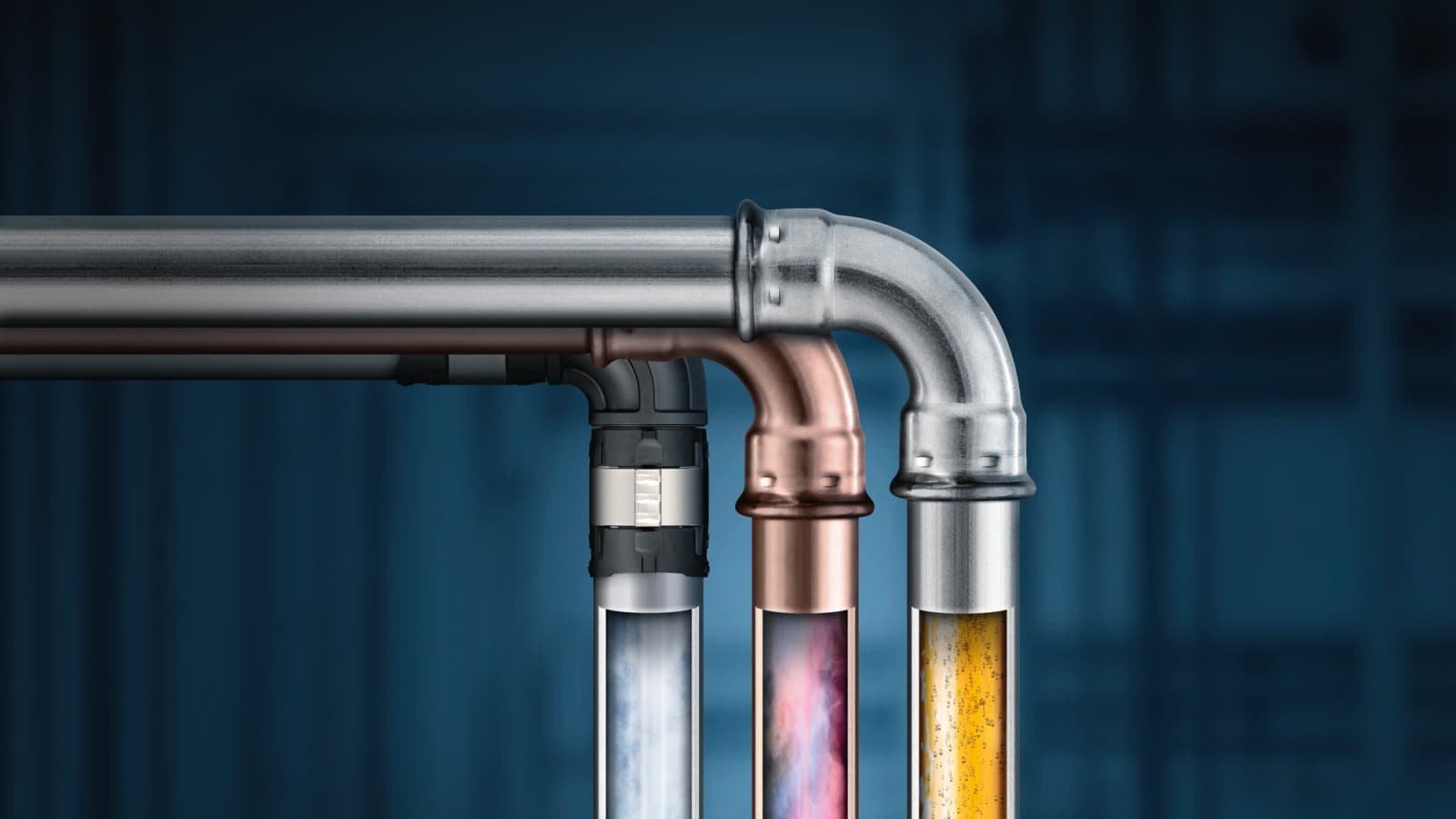 Geberit PipeSelect fragt das gewählte Geberit Rohrleitungssystem ab Geberit PipeSelect fragt das gewählte Geberit Rohrleitungssystem ab